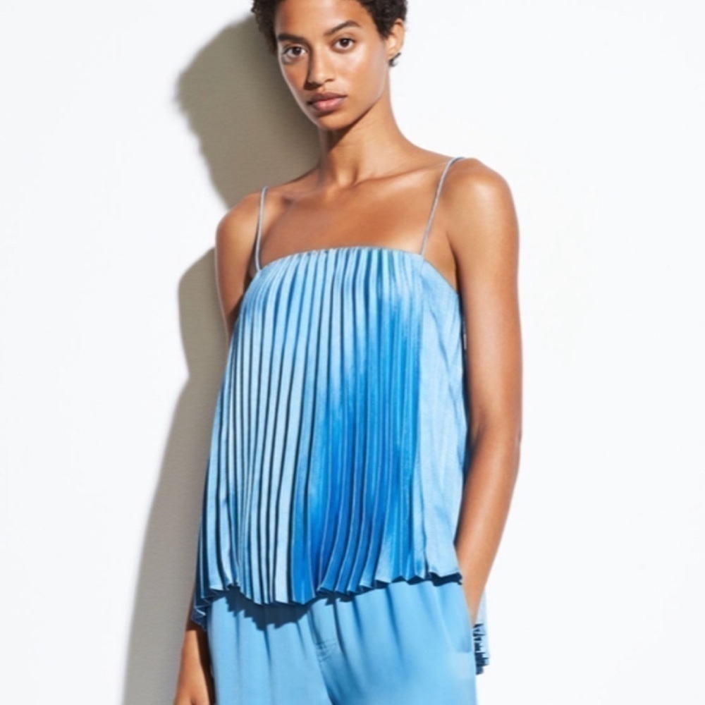 𝅺vince BLUE PLEATED CAMISOLE TOP - Size: XXS​